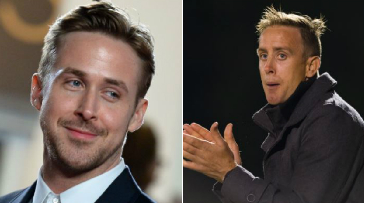 Actor Ryan Gosling and Moreton Bay boss Adam Piddick.