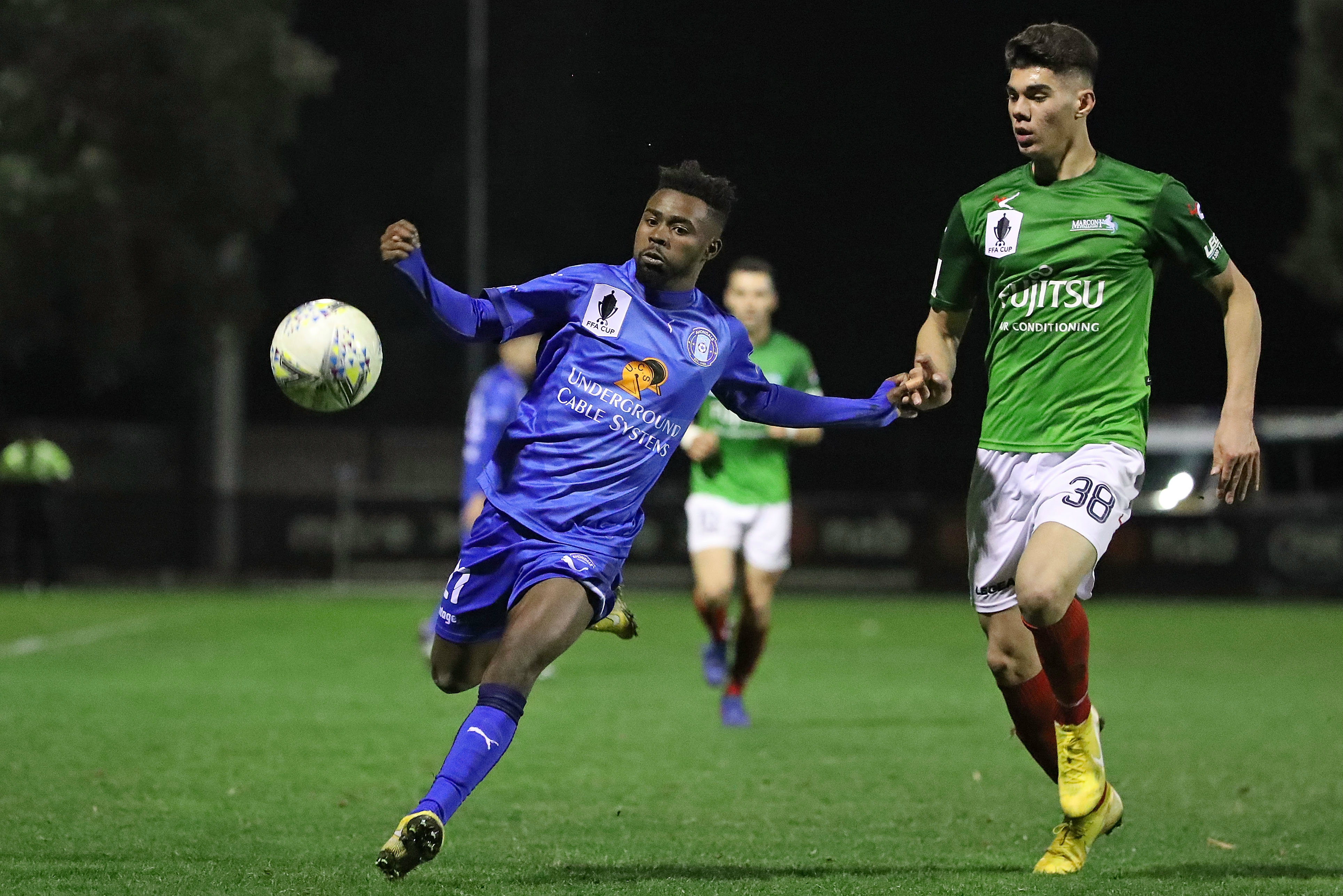 Elvis Kamsoba in action for Avondale in last year's FFA Cup
