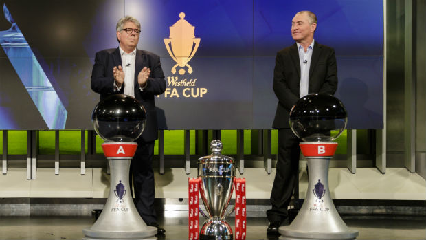 Greg Miles and Paul Wade conducted the Westfield FFA Cup Round of 32 draw.