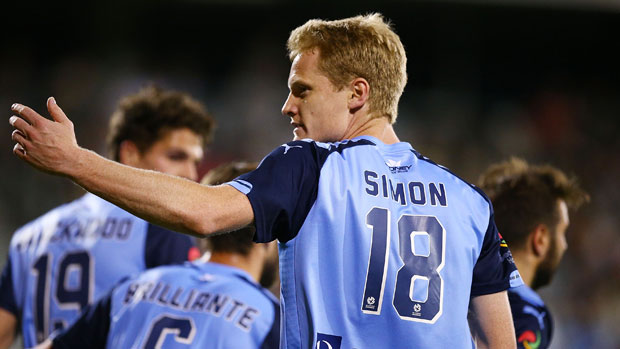 Matt Simon was the Sydney FC hero as they beat Wollongong Wolves 3-0 at WIN Stadium.