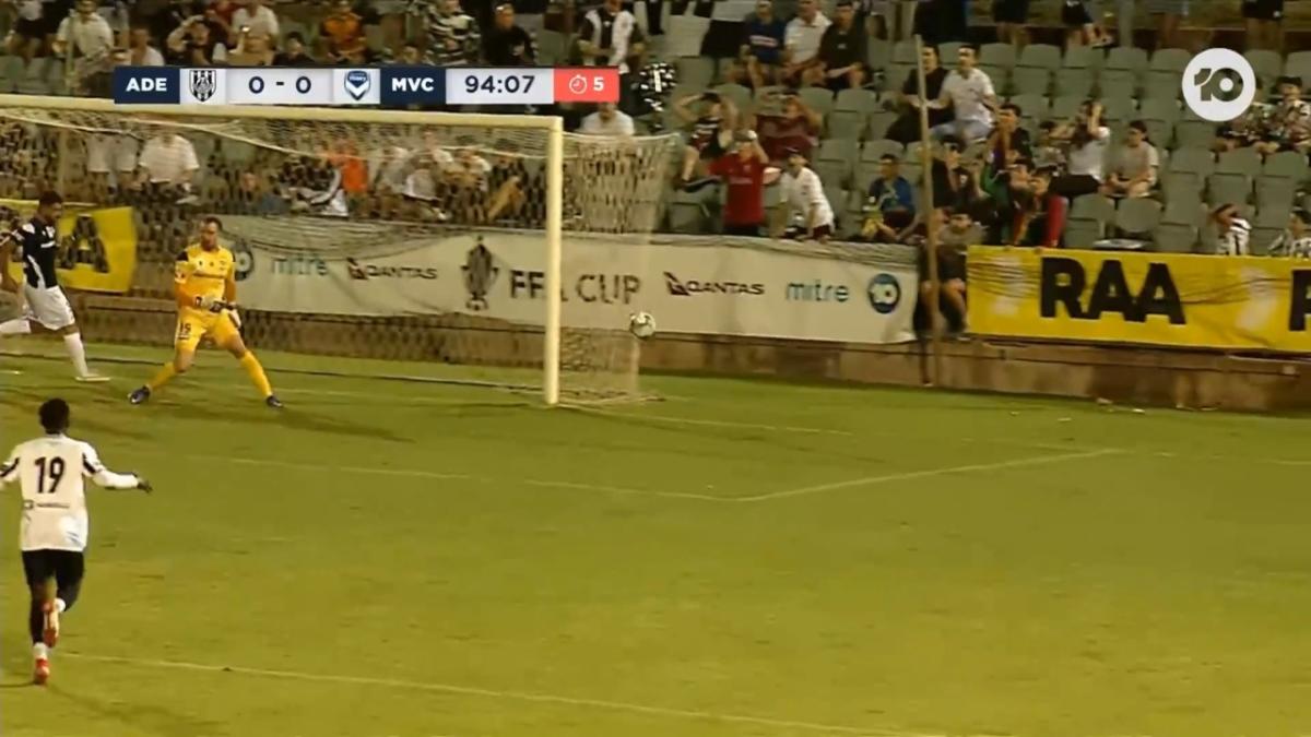 CHANCE: Adelaide City go inches wide deep into stoppage time